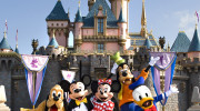 THE FAB 5 -- The classic Disney characters welcome visitors outside Sleeping Beauty Castle at Disneyland in Anaheim, Calif. (L-R) Pluto, Mickey Mouse, Minnie Mouse, Goofy and Donald Duck (Scott Brinegar/Disneyland)